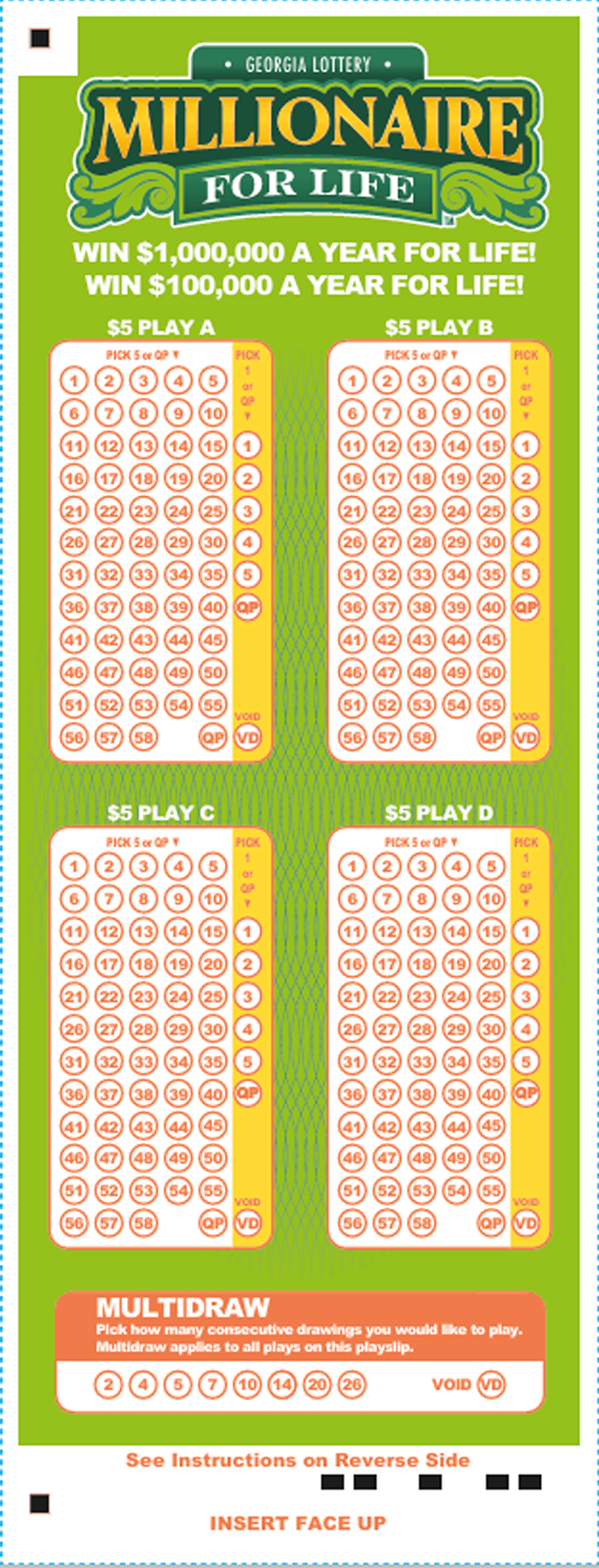 MillionaireForLife - Online Betslip