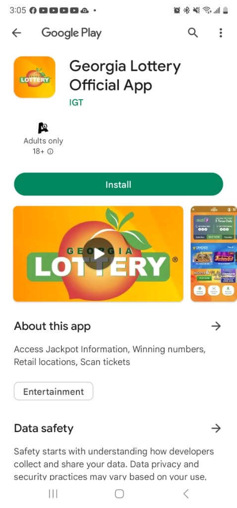 download the official georgia lottery app in the google play store